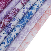 CraftsFabrics 42 Stück Blumendrucke, Porzellandrucke, 12,7 x 12,7 cm, Charm-Packs, DIY-Baumwollstoff zum Nähen, Basteln, Patchwork